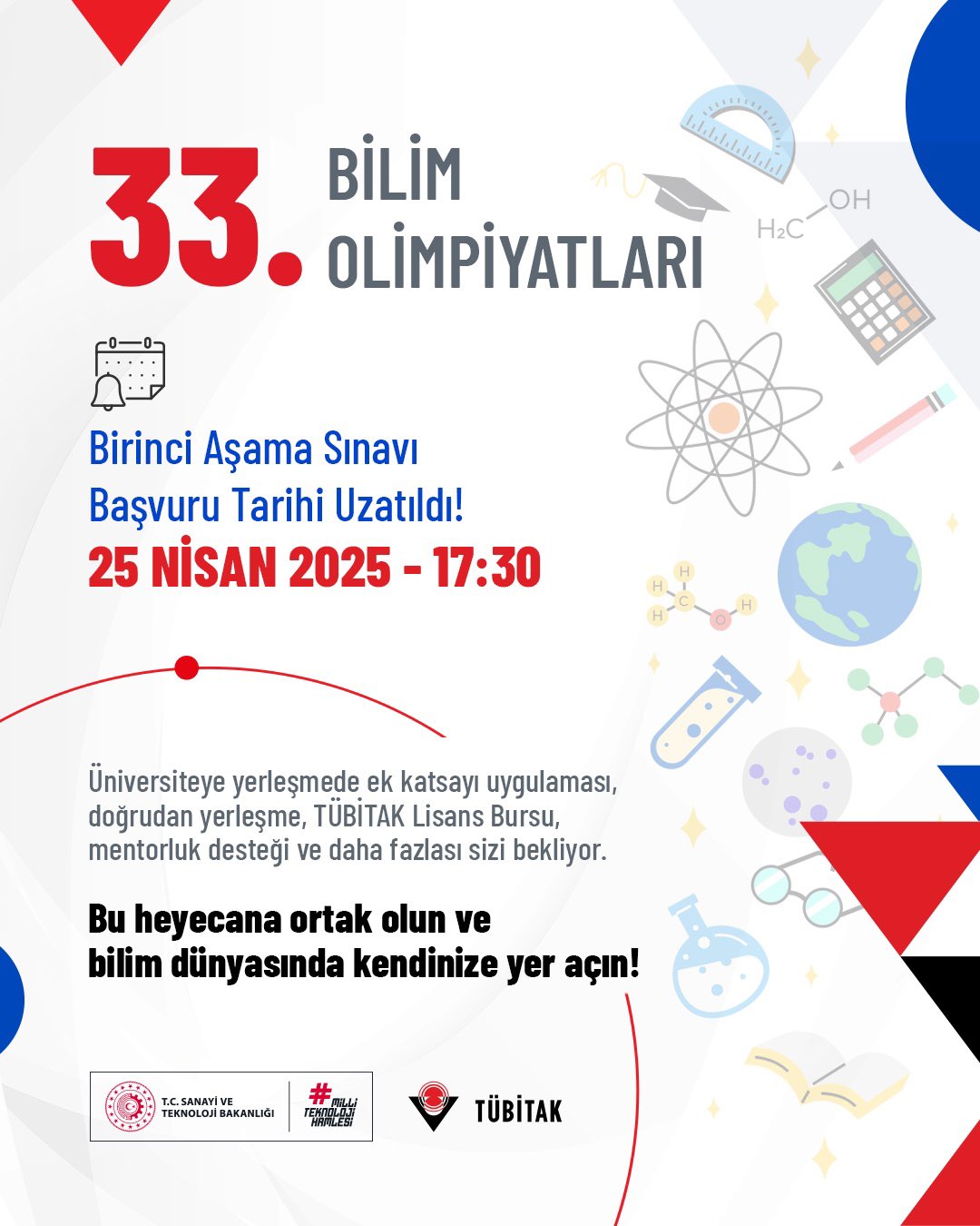 TÜBİTAK Bilim Olimpiyatları Başvuru Süresi Uzatıldı: Yeni Tarih 25 Nisan 2025