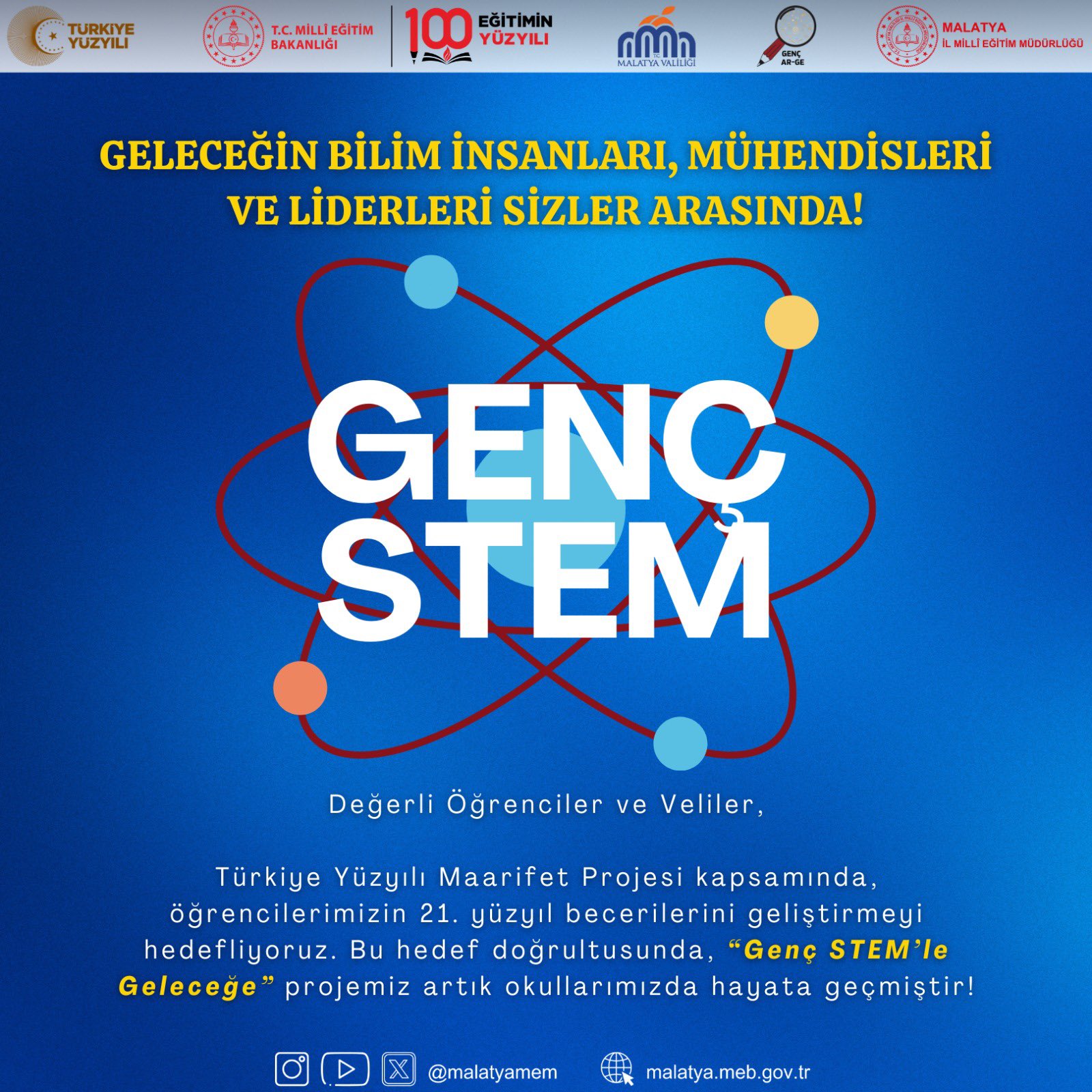 Malatya'da "Genç STEM’le Geleceğe" Projesi Başladı: 21. Yüzyıl Becerileri İçin Büyük Adım