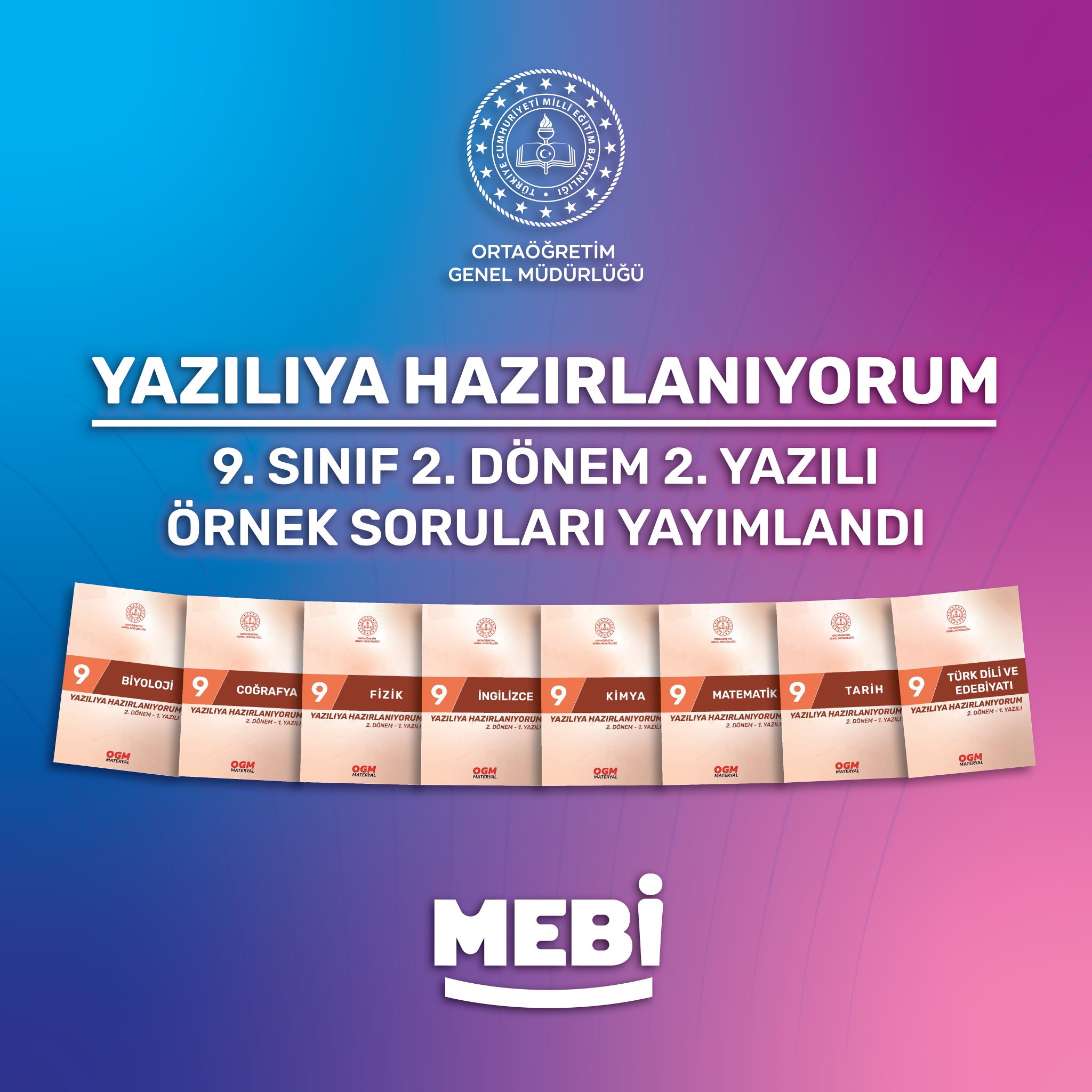 MEBİ'de 2. Dönem 2. Yazılı Sınavlarına Özel Örnek Sorular Yayımlandı!