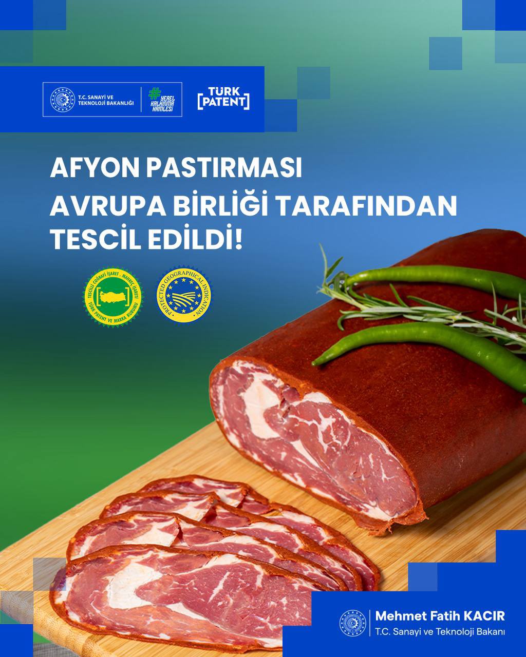 Afyon Pastırması Avrupa Birliği’nden Coğrafi İşaret Tescili Aldı