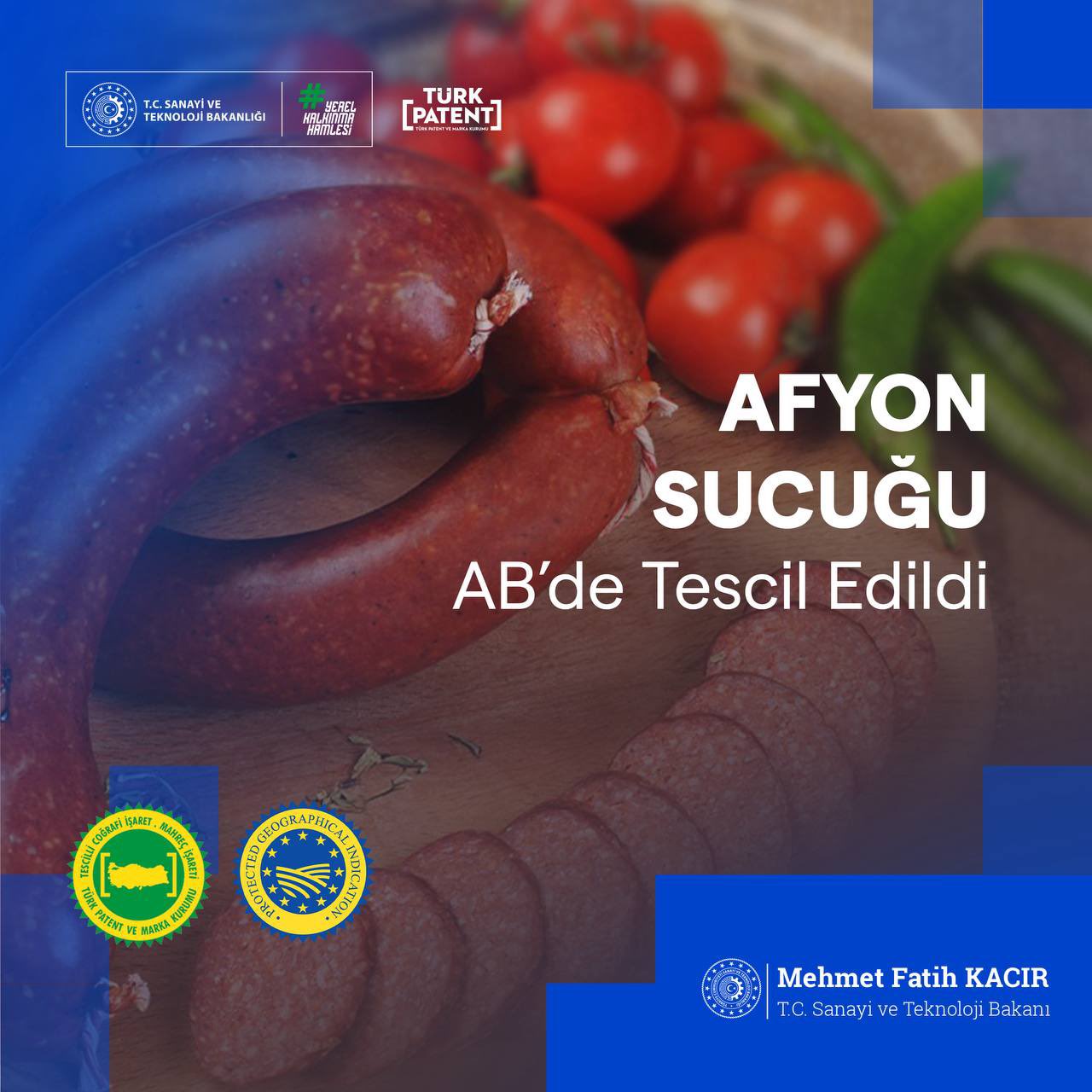 Afyon Sucuğu Avrupa Birliği’nden Coğrafi İşaret Tescili Aldı!