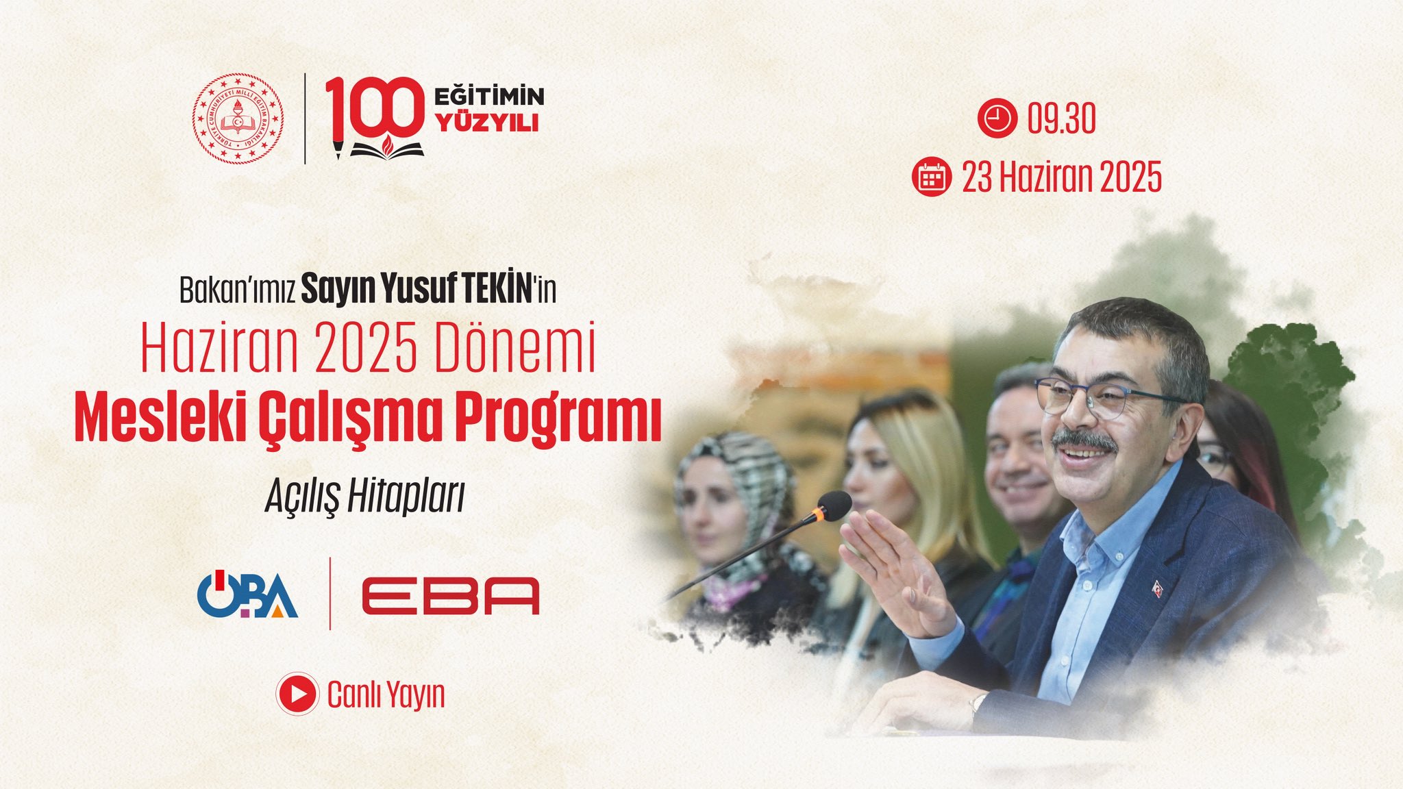 Milli Eğitim Bakanı Yusuf Tekin, Öğretmenlere ÖBA ve EBA Üzerinden Canlı Yayında Seslenecek