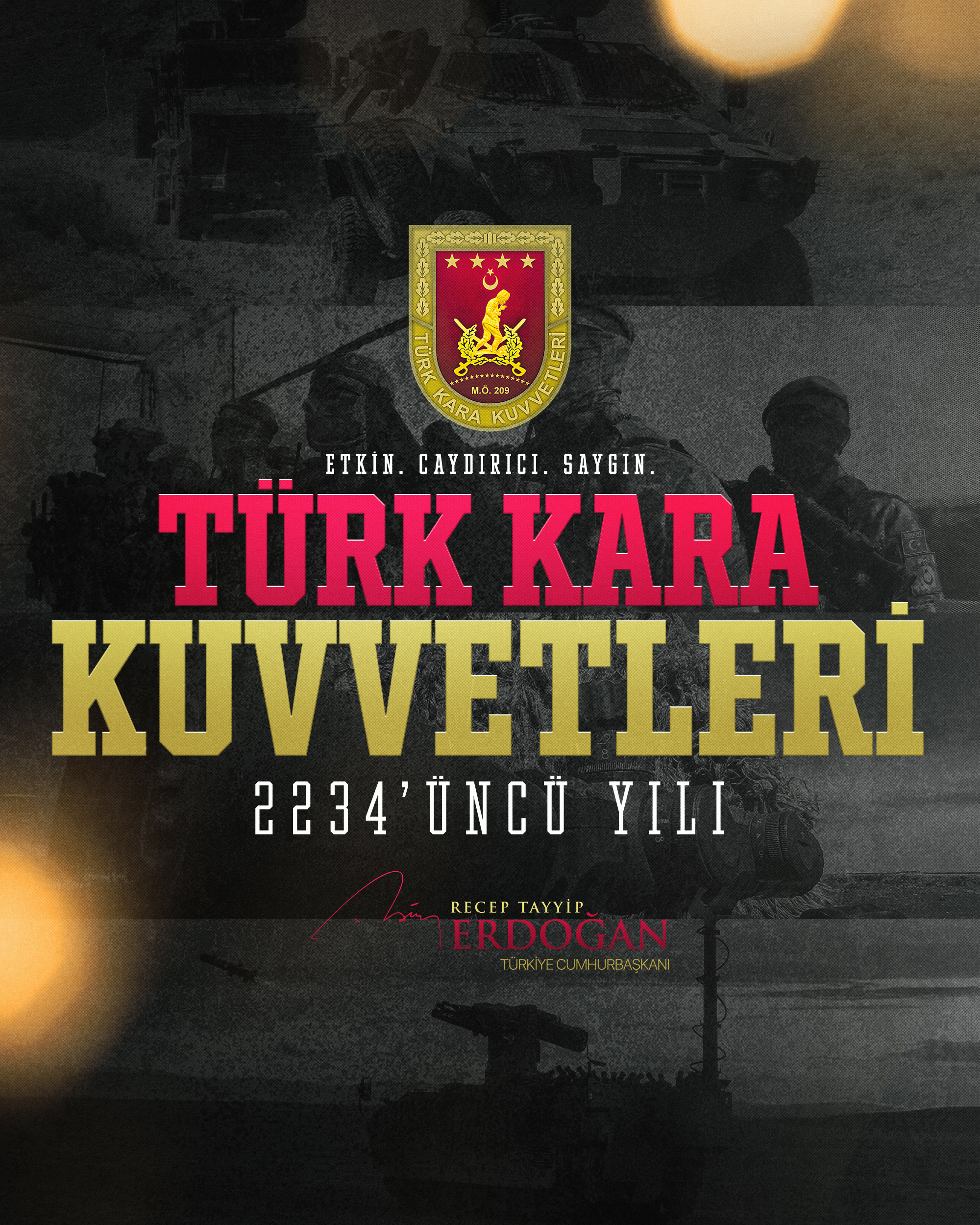 Cumhurbaşkanı Erdoğan’dan Kara Kuvvetleri’nin 2234. Kuruluş Yıldönümüne Kutlama Mesajı