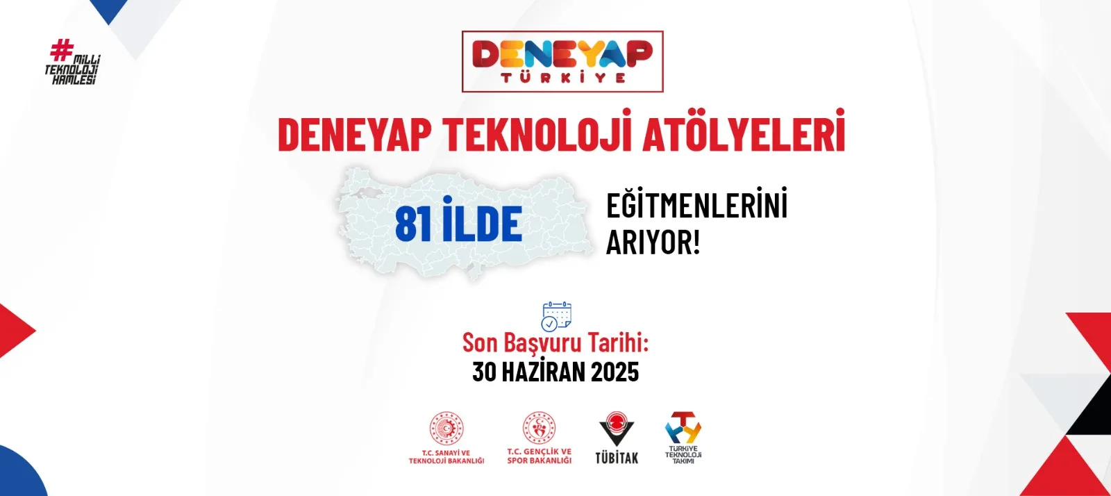 Deneyap Teknoloji Atölyeleri Yeni Eğitmenlerini Arıyor: Başvurular Başladı!