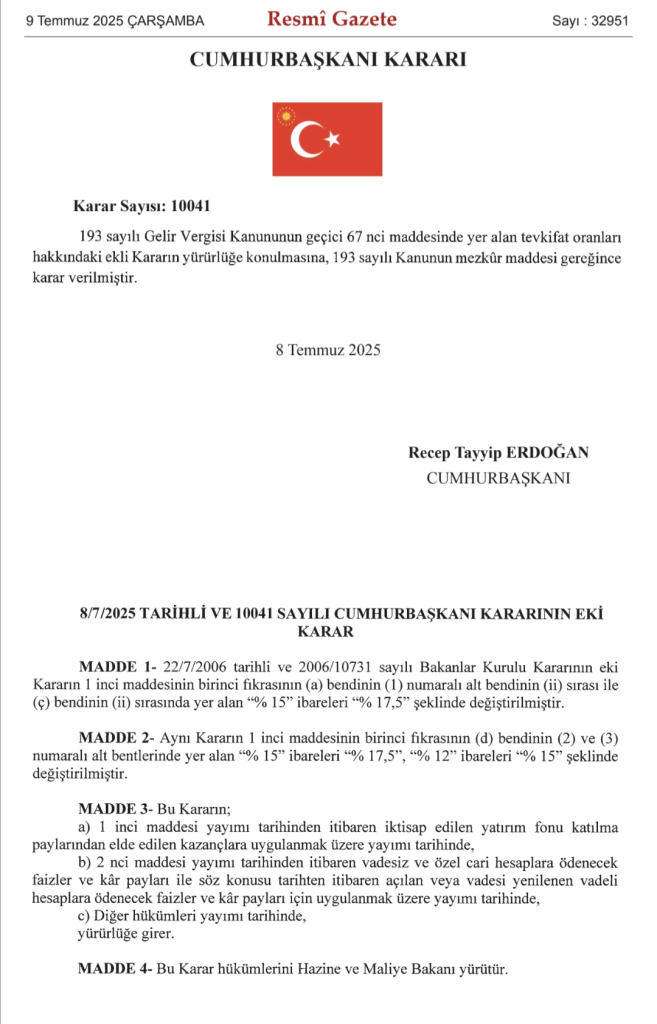 Cumhurbaşkanı Kararıyla Tevkifat Oranlarında Değişiklik Yapıldı! Yeni Oranlar Yürürlükte