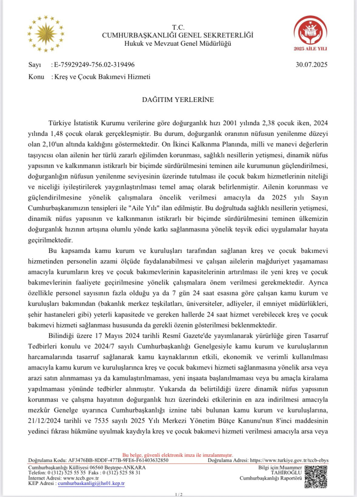 Çalışan Anne ve Babalara Büyük Kolaylık: Kamu Kurumlarına Kreş Geliyor