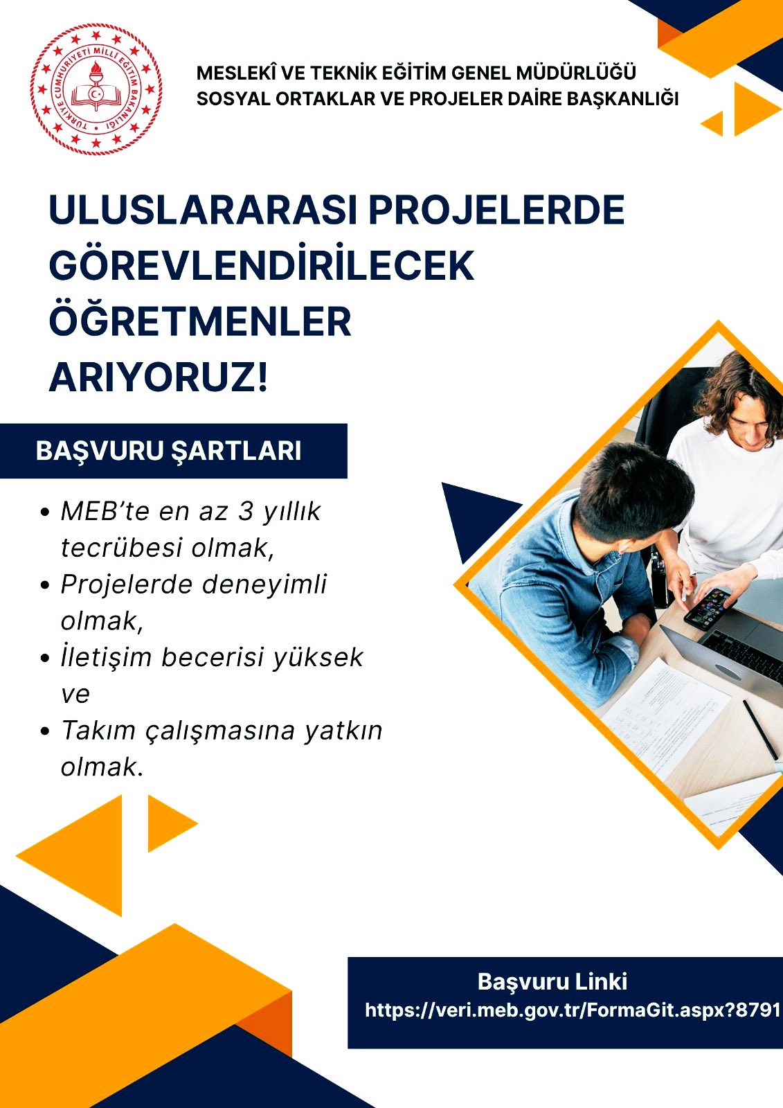 MEB, Uluslararası Projelerde Görev Alacak Öğretmenleri Arıyor!