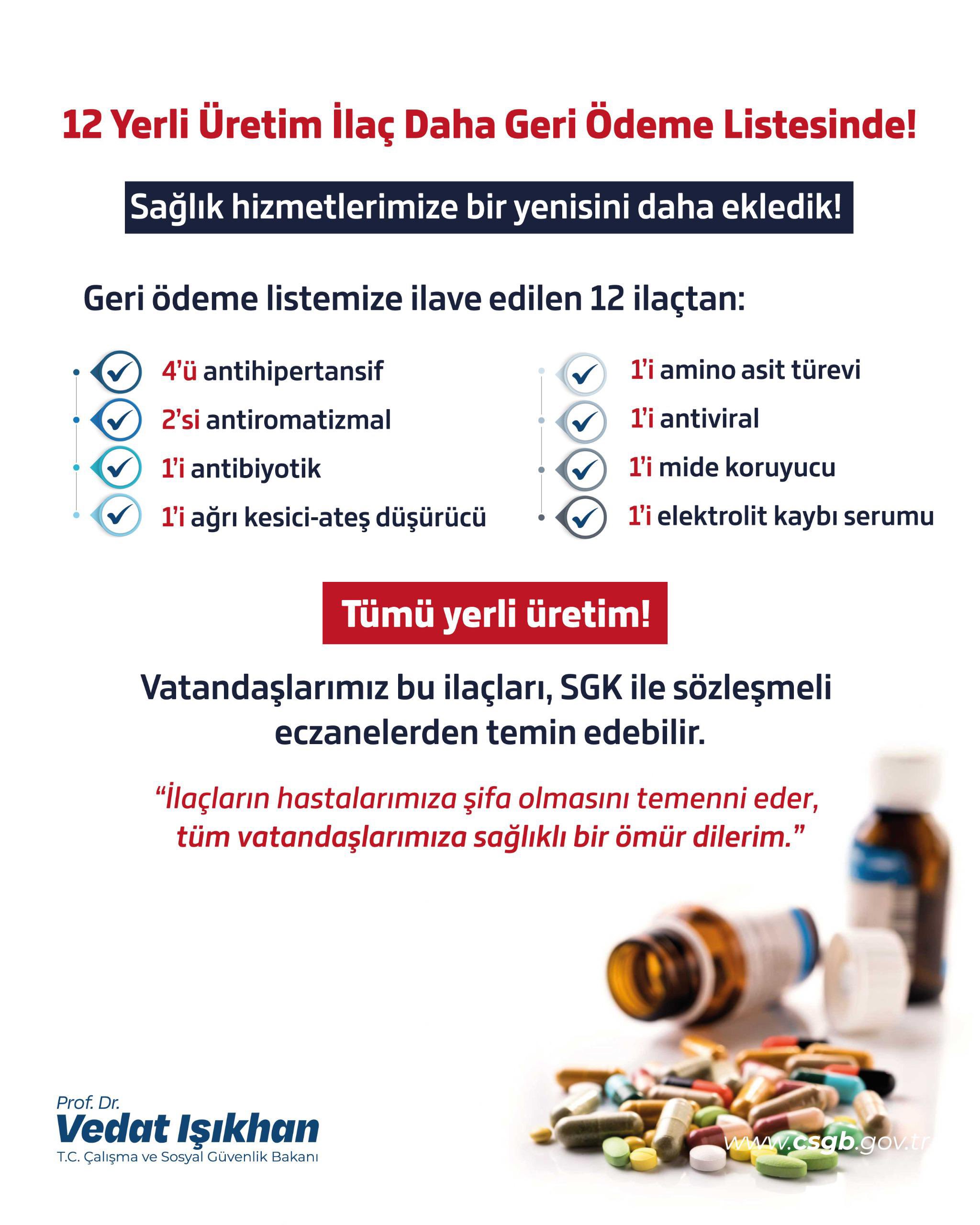 12 Yerli Üretim İlaç Daha SGK Geri Ödeme Listesinde!