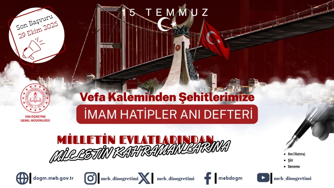 Din Öğretimi Genel Müdürlüğünden Anlamlı Proje: “Vefa Kaleminden Şehitlerimize İmam Hatipler Anı Defteri”