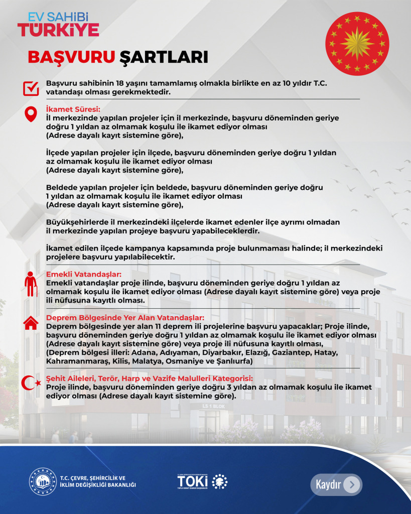 TOKİ 500 Bin Sosyal Konut Başvurusu Başladı! İşte 2025 Başvuru Şartları, Gelir Sınırı ve Kriterler