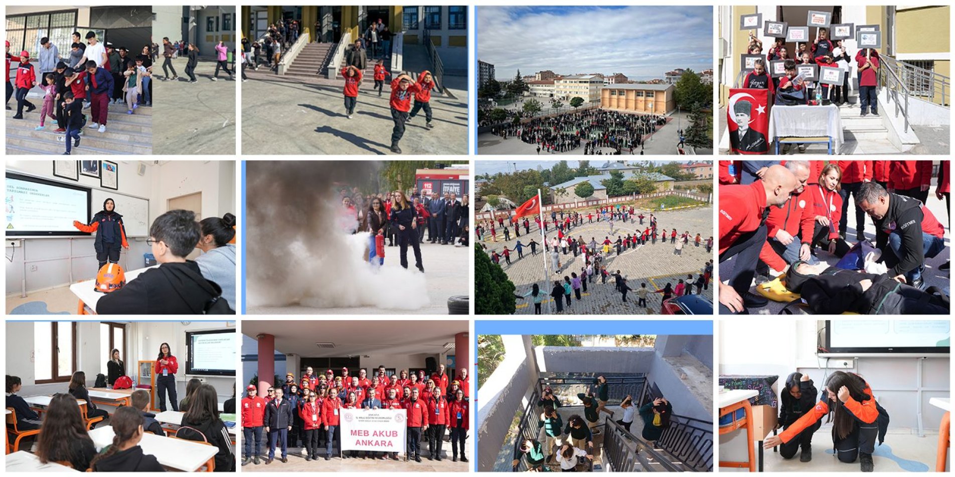 "Afetler ve Dayanıklılık Ayı" Kapsamında Okullarda Eş Zamanlı Tatbikatlar Yapıldı