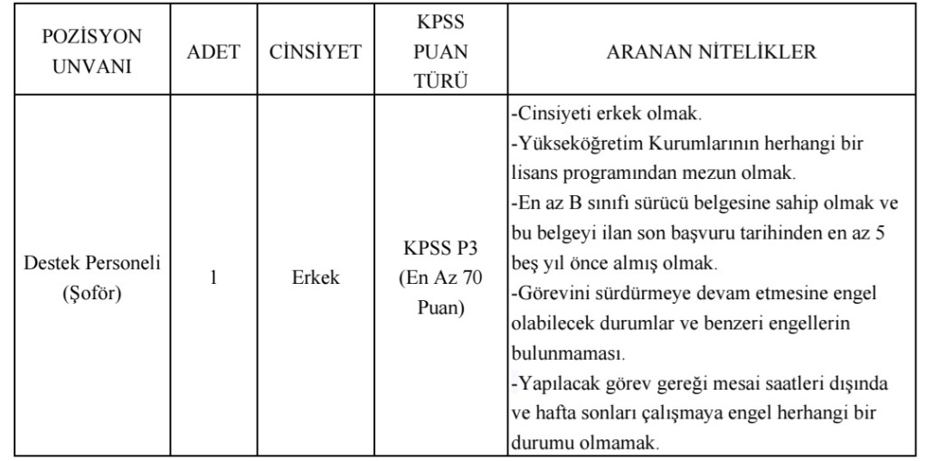 Yükseköğretim Kalite Kurulu Başkanlığı 1 Sözleşmeli Personel Alım İlanı