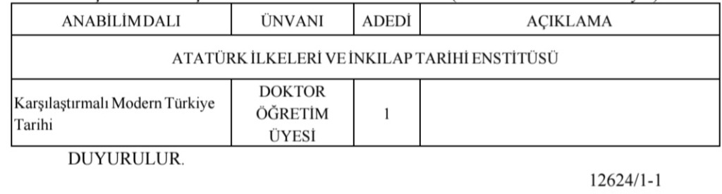 İstanbul Üniversitesi 1 Öğretim Üyesi Alım İlanı İstanbul Üniversitesi 1 Öğretim Üyesi Alım İlanı