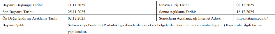 Atatürk Üniversitesi Öğretim Üyesi ve Öğretim Elemanı Alım İlanı