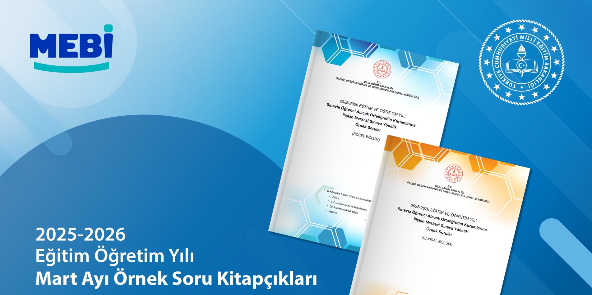 LGS Mart Ayı Örnek Soruları MEBİ'de Yayımlandı