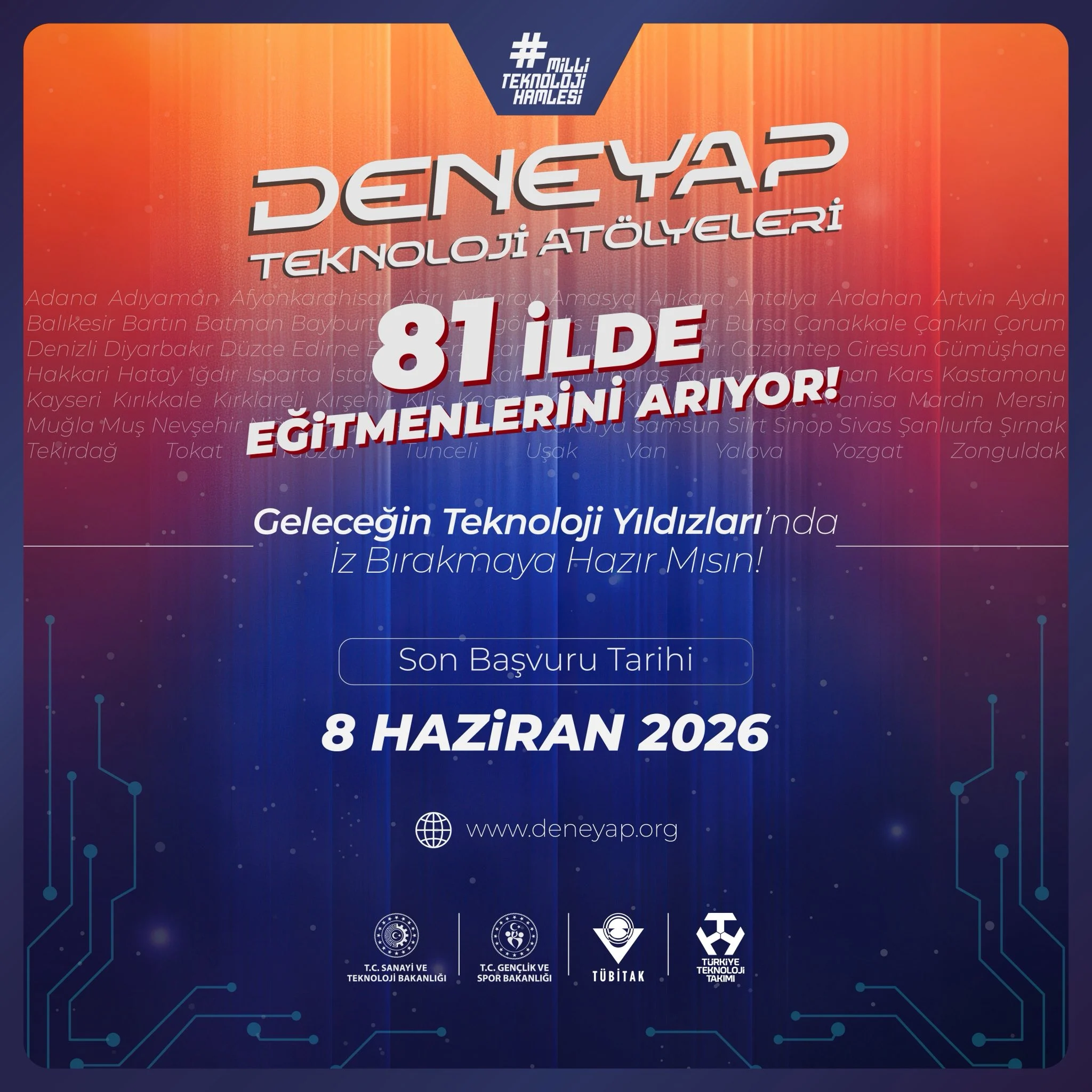 DENEYAP Teknoloji Atölyeleri Eğitmen Alımı Başladı: 81 İlde Başvuru Fırsatı!