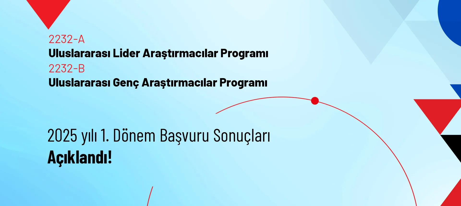 2232-A Uluslararası Lider Araştırmacılar Programı ve 2232-B Uluslararası Genç Araştırmacılar Programı 2025 Yılı 1. Dönem Başvuru Sonuçları Açıklandı