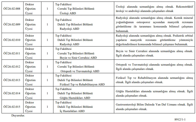 Bandırma Onyedi Eylül Üniversitesi 15 Öğretim Üyesi Alım İlanı Bandırma Onyedi Eylül Üniversitesi 15 Öğretim Üyesi Alım İlanı