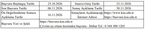 Kahramanmaraş Sütçü İmam Üniversitesi 4 Öğretim Elemanı Alım İlanı Kahramanmaraş Sütçü İmam Üniversitesi 4 Öğretim Elemanı Alım İlanı