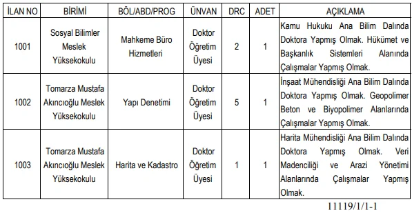 Kayseri Üniversitesi 3 Öğretim Üyesi ve 1 Öğretim Elemanı Alım İlanı
